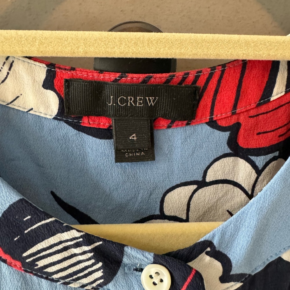 J. Crew Size 4 Button Front Silk Shell - image 3